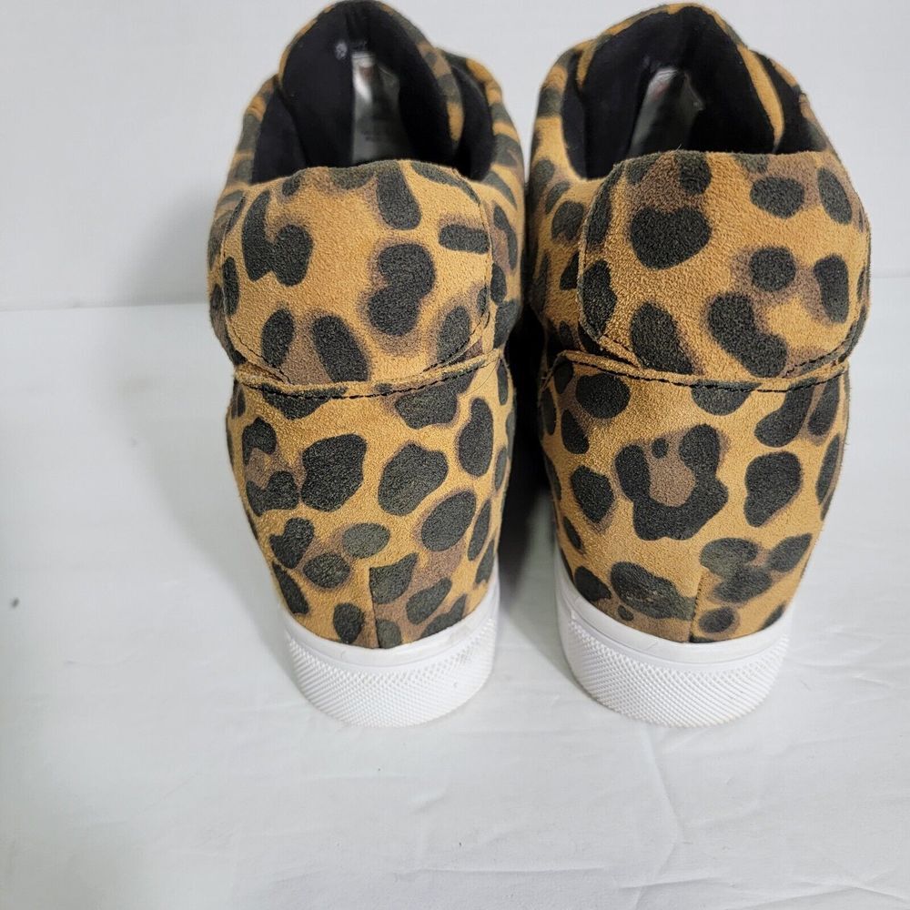 Blondo Glenda Waterproof Leopard Print Suede Leather Hidden Wedge Zip Sneaker 8‎ - Picture 11 of 16